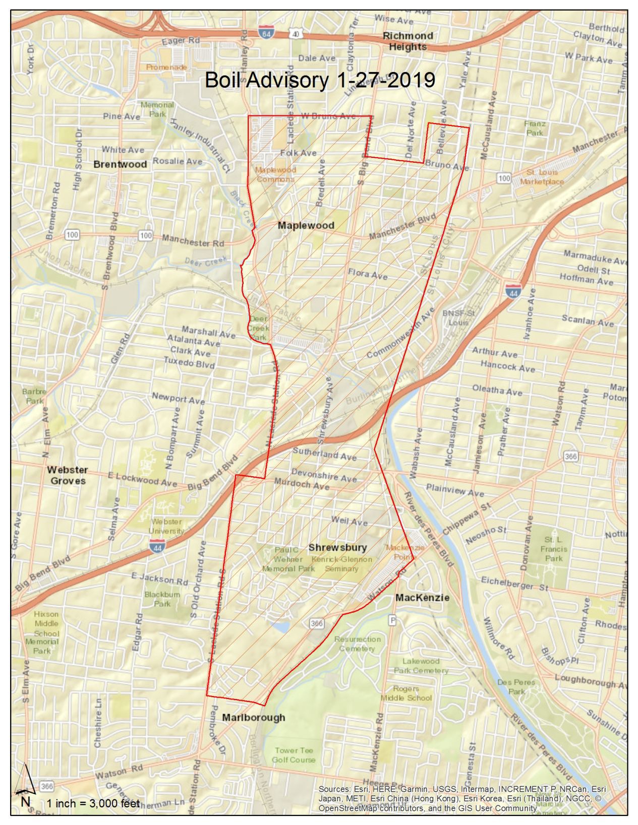 Missouri American Water main break boil order